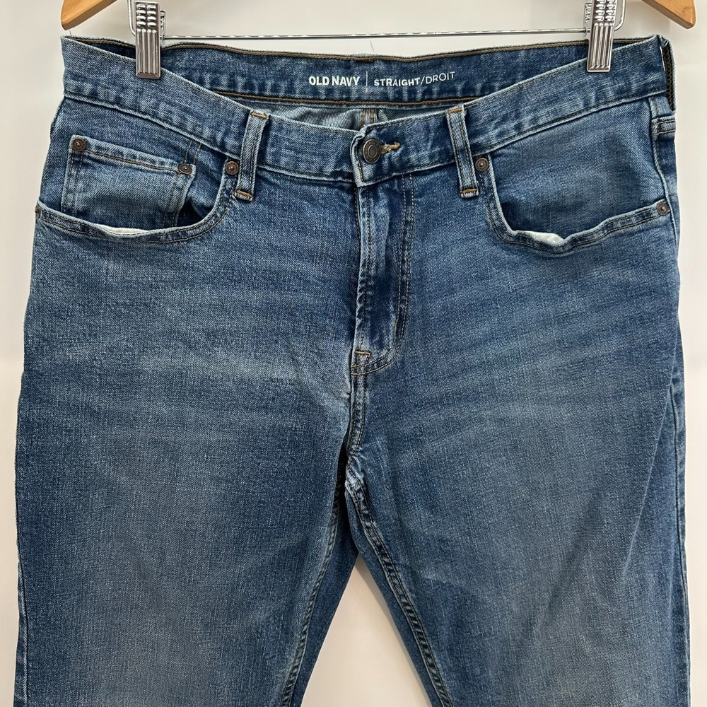 Old Navy Jeans Mens 33x32 Blue Denim Straight Leg Stretch 5-Pocket Outdoor